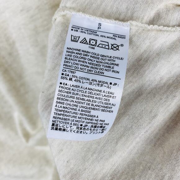 Banana Republic Size Small Stay Humble Be Kind Graphic Tee Top Tan Cotton Modal - Picture 4 of 4